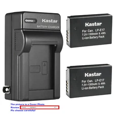 Kastar LP-E17 Battery AC Wall Charger for Canon EOS R100 Mirrorless Camera