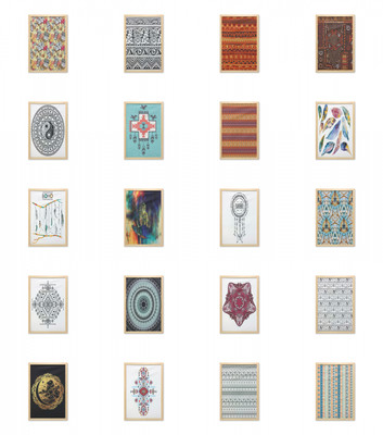 Ambesonne Tribal Boho Wall Art with Frame for Bathrooms Living Room Dorms