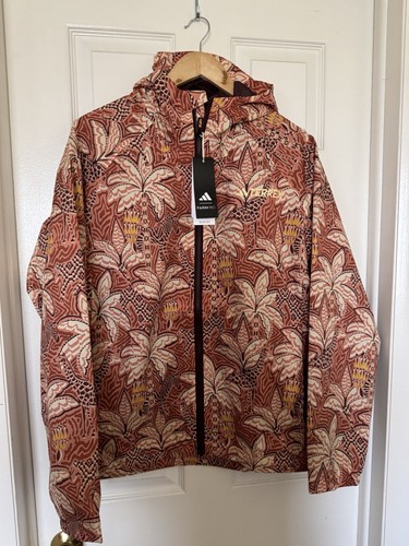 adidas Women’s Large Farm Rio Terrex Multi 2L Rain Jacket Copper/Red IY370 NEW - Picture 4 of 13