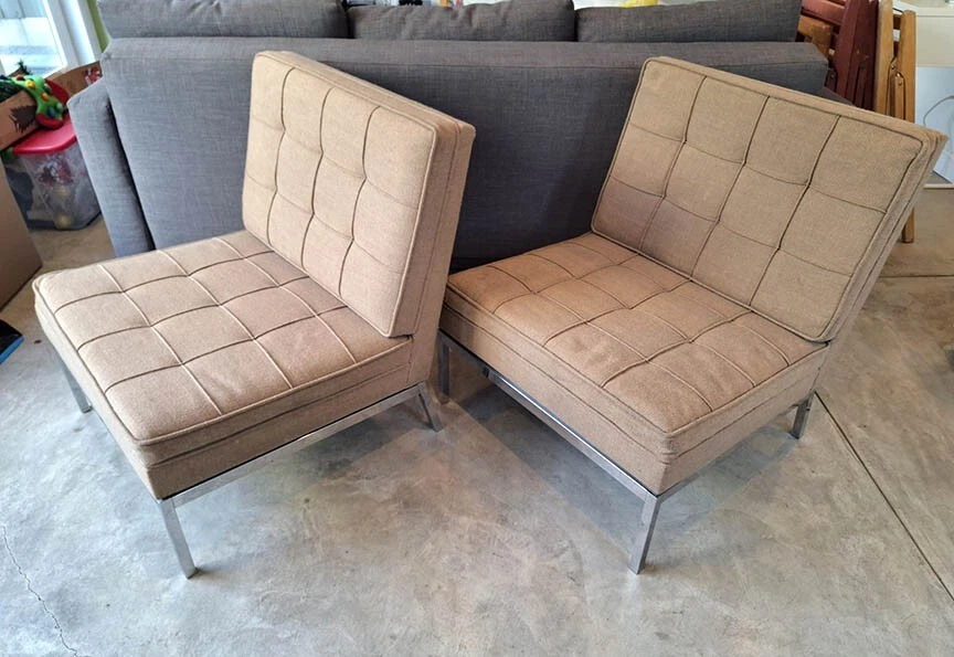 HERMOSO PAR DE SILLONES FLORANCE KNOLL ORIGINALES VINTAGE 1973 MODELO 65 Foto 2 de 4
