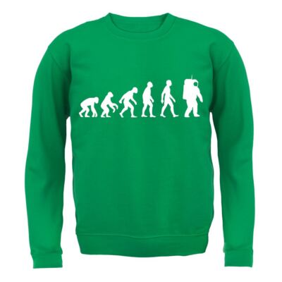 Evolution of Man Astronaut - Adult Hoodie / Sweater - Space Planets Moon Hobby