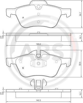 37279 A.B.S. Brake Pad Set, disc brake for MINI