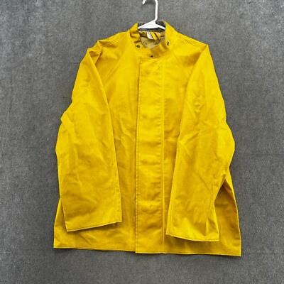 Helly Hansen Jacket Mens Small Yellow T Snap PVC Foul Weather Sailing Coat