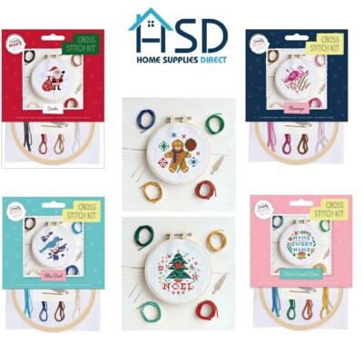 docrafts Simply Make Mini Stickrahmen Set Kreuzstich Faden Muster Mehrfarbig