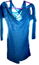 bar lll women's off shoulder ceramic teal small dress NWT