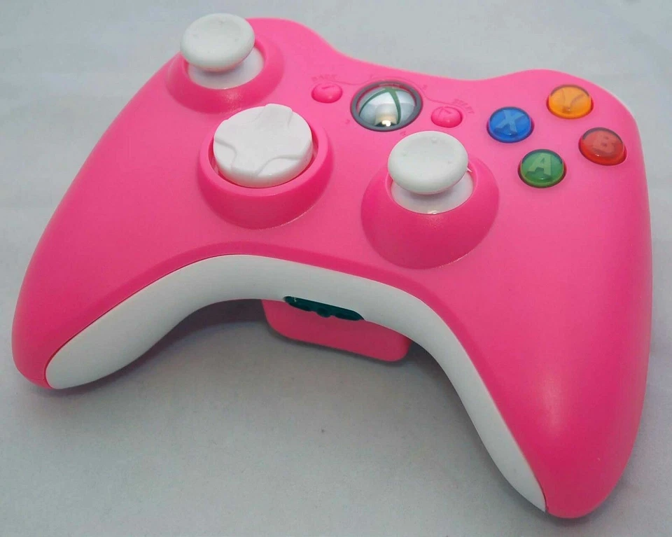 GENUINO Microsoft Xbox 360 ROSA/Blanco Juego y Kit de Carga y Controlador Inalámbrico Foto 3 de 4