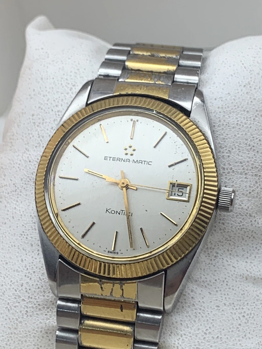 Vintage ETERNA MATIC KonTiki 633.1519.41 Two Tone Automatic Cal 12824 7 A