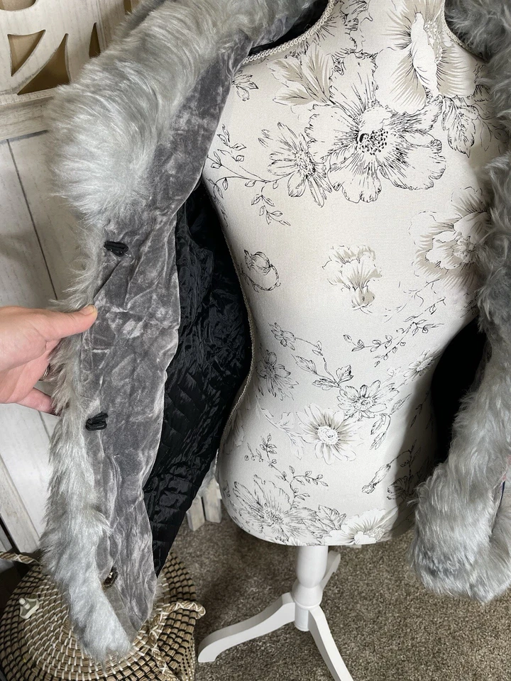 Vintage imitación gamuza cuero retazos imitación piel crop multicolor retro años 70 mediano Foto 3 de 4