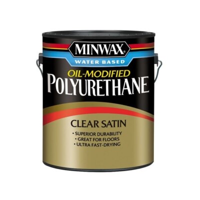 Minwax Water Based Oil-Modified Polyurethane Satin Clear 1 Gallon Polyurethane