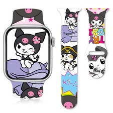 10 Colors Lovely Kuromi Silicone Wristband Strap For Apple Watch S10 9-1 Ultra21