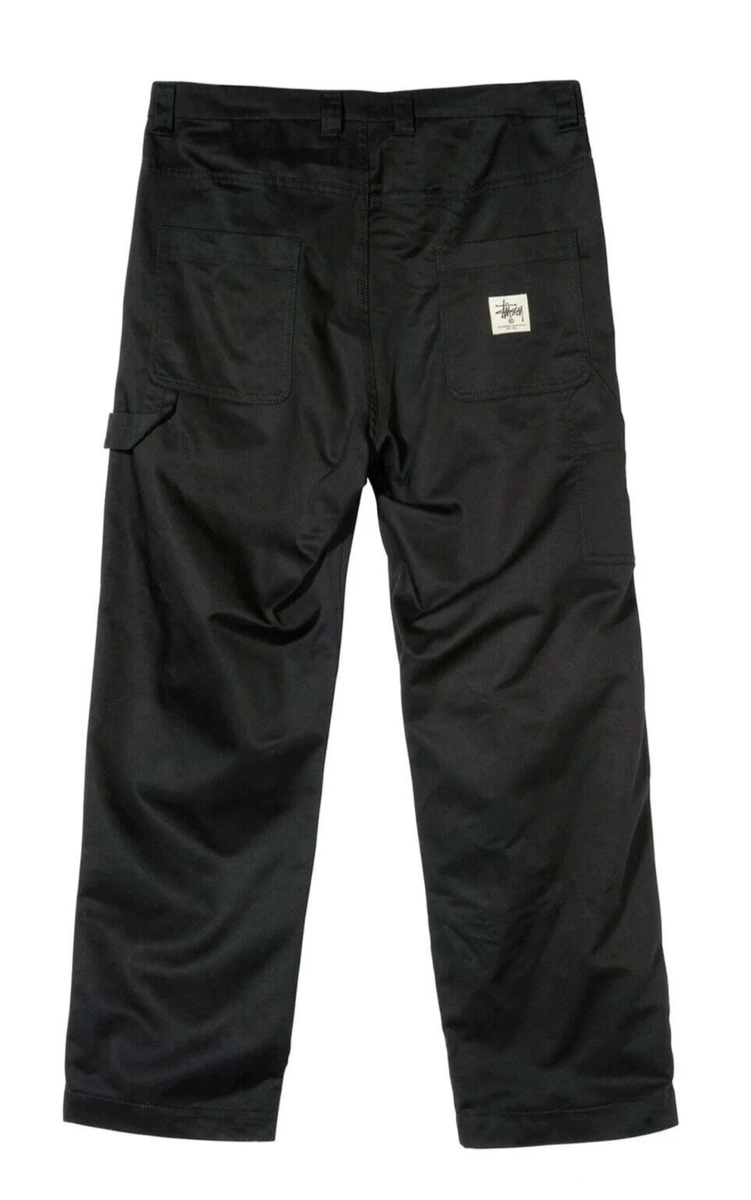 STUSSY POLYESTER POLY COTTON WORK PANT CHINO BLACK 116456 NEW