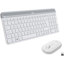 Logitech MK470 Slim Combo DE weiß Tastatur Maus Set Funk USB Anschluss 1000 dpi