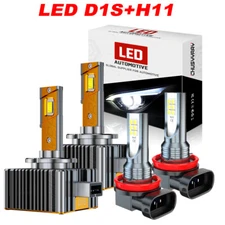 For Buick Enclave 2008-2012 Front LED Headlight High/Low Beam Fog Light Bulbs 4X