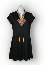 Anthropologie THML Dress Sz S Mini Peasant Embroidered Boho Pockets Resort NWT