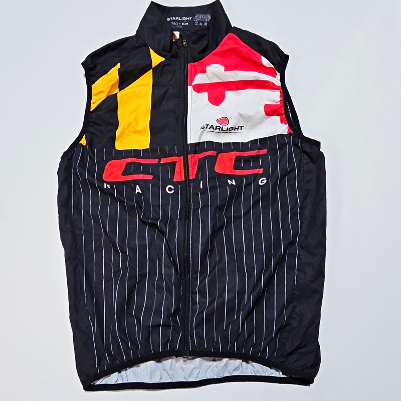 Starlight Pro + Club Men’s L Cycling Windstopper Vest Full Zip Black/Red/Yellow