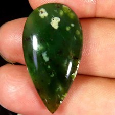 22.20Cts.100 Natural Super Chrome Chalcedony Pear Cabochon 18x33x5mm Gemstone