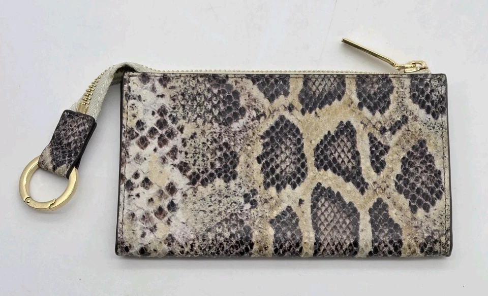 GILI Cartera de Cuero para Tarjetas Estampado de Piel de Serpiente Bolso sin asas FOB G.I.L.I. Herrajes dorados Foto 2 de 4