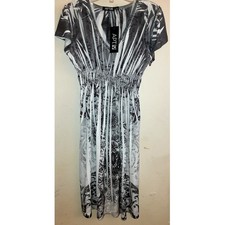 Geometric Medallion Geometric Abstract Smocked Empire Waist Y2K Ladies Sz. PS