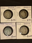 Barber Quarters Lot of Four (4) Coins 1-1896, 1-1899, 1-1900, 1-1902