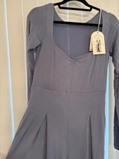 Blogilates Women's Sweetheart Wide Leg Jumpsuit Large Blue NWT Workout Yoga NEW