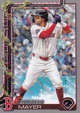 MARCELO MAYER TOPPS HOLIDAY ROOKIE SILVER GLITTER PARALLEL RC RED SOX #H35 2025