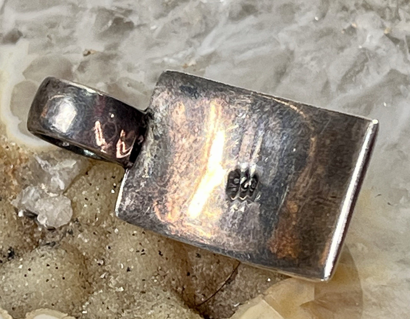 Vintage Sterling Silver Rectangular Turquoise Inl… - image 8