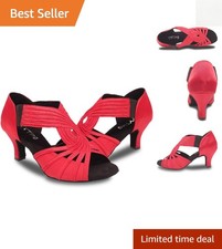 Ballroom Dance Shoes for Women   Comfortable 2.5'' Heels in Red