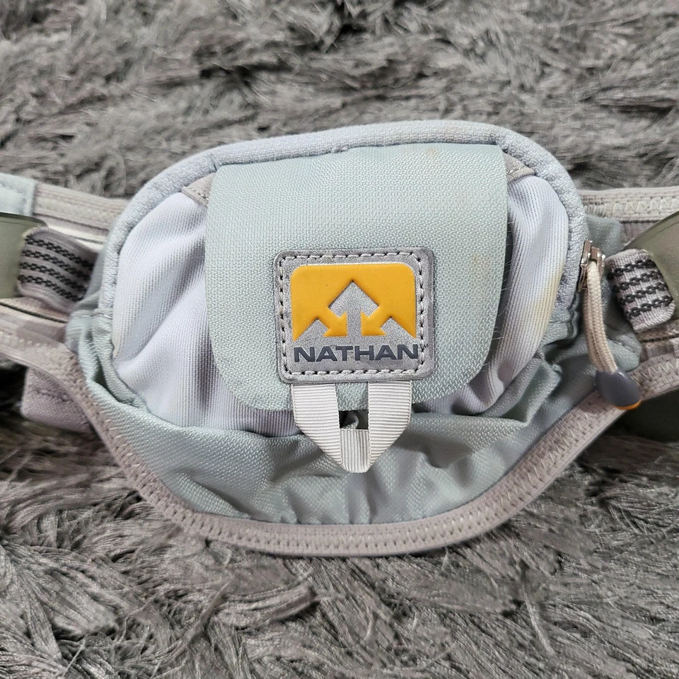 Paquete de cinturón de running Nathan soporte de hidratación ajustable malla bolsillo etiqueta de identificación Foto 2 de 4