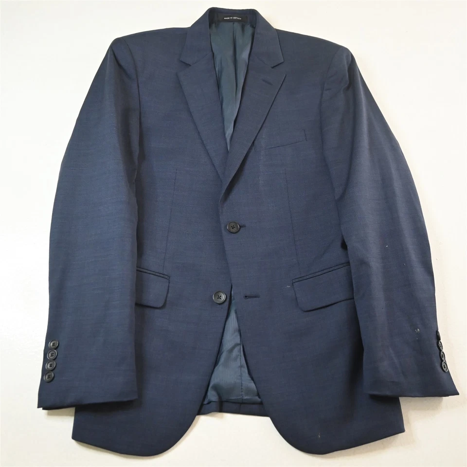 Kenneth Cole 38R 30x32 Azul Elástico Lana Hombre Chaqueta Pantalones Traje Foto 2 de 4