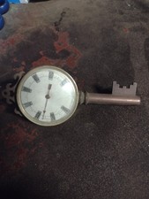 Vintage Brass key table top thermometer made in France with stand