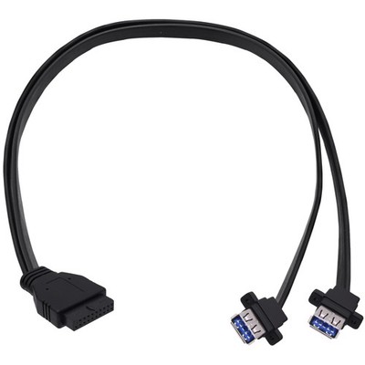 USB 3.0 Front Panel Cable Motherboard 19/20 Pin Header Splitter 50cm/1.64FT