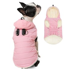 Sudadera con capucha forro polar para perro con arnés incorporado, gato grande extra cálido para perro