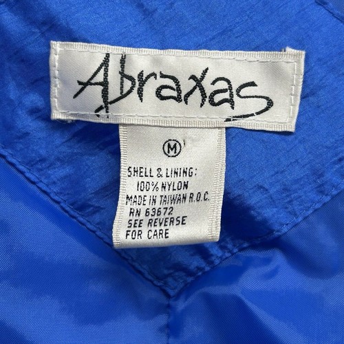 Vintage 80s 90s Jacket Women's Medium Royal Blue Nylon Bomber Style Abraxas - Picture 2 of 9