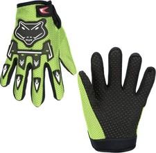 Kids Dirt Bike Gloves - Youth Motorcycle for Boys  All-size, Green