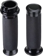 Motorcycle Black Hand Grips 1 Inch Handlebar Grips Universal Compatible for Bobb