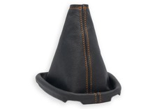 SCHALTMANSCHETTE FUR TOYOTA AYGO FL 2012-2014 SCHALTSACK ECHTELEDER NAHT ORANGE