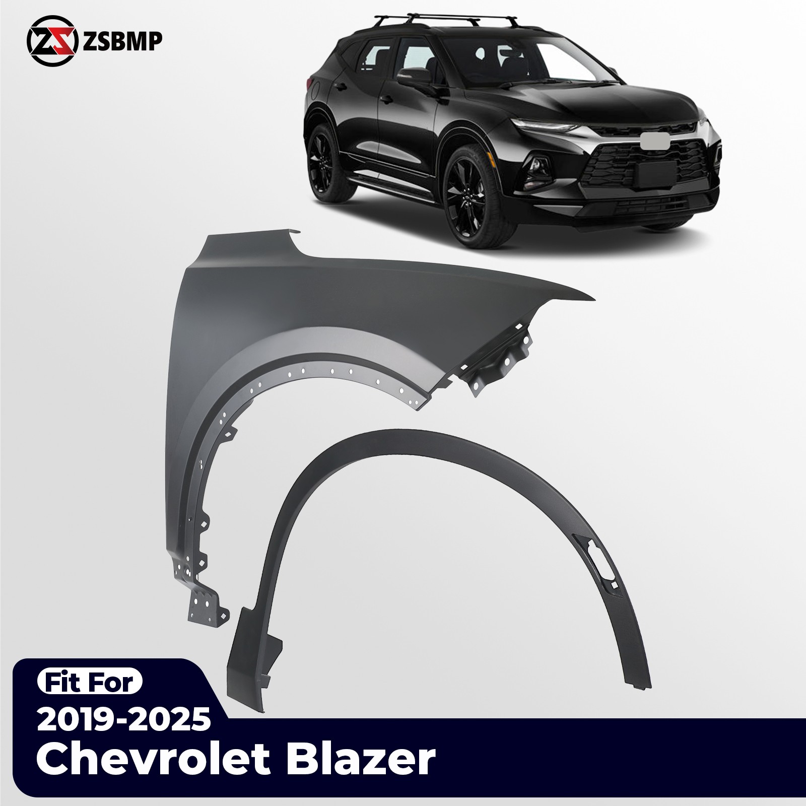 For 2019-2025 Chevy Blazer Front Fender and Wheel Flare Opening Molding Right