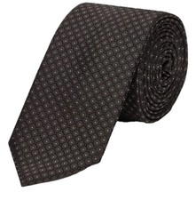 Hugo Boss 100% Silk Luxury Neck Tie Men's Spotted Black NWT 148cm 6cm Brand New