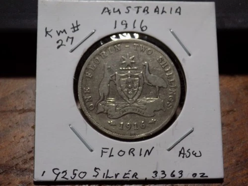 1916 Australia Florin — photo from the most recent tracked eBay sale