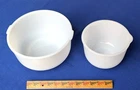 Vintage Sunbeam Mixmaster 2 Bowl Set Lg 19CJ Sm 20CJ Glasbake White Milk Glass