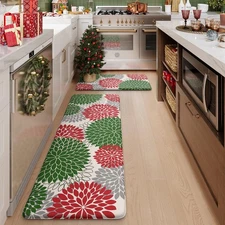 KIMODE Farmhouse Christmas Kitchen Rugs, Anti Fatigue Kitchen Mats for Floor ...