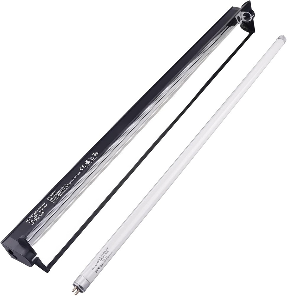 Aiicioo T5 UVB Lighting Combo Kit 24W - Reptile Light 22Inch 24W, Red