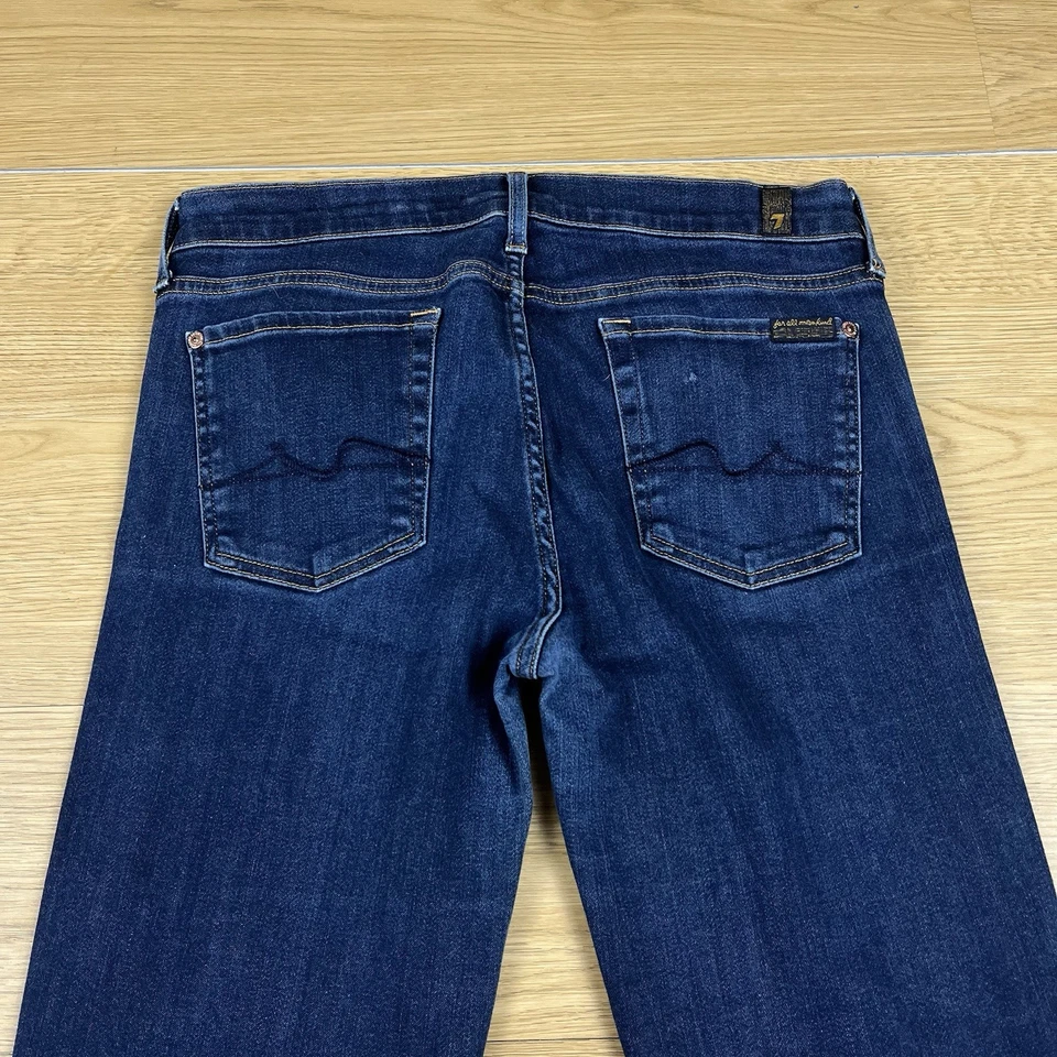 7 For All Mankind Jeans Women's Low Rise Zip Fly Slim Leg Mid Blue Jeans W30 L32 - Image 4 of 4