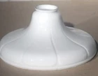 VTG ANTIQUE 9-1/2" MILK GLASS LAMP SHADE SHEFFIELD PETAL ART DECO 2-1/4 FITTER