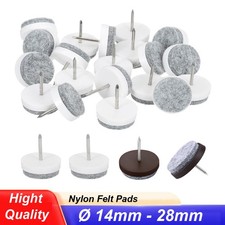 10x Table Chair Leg Floor Protector Nail Felt Pad Skid Glide Slide Furniture Cap
