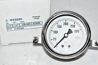 #ad NEW Stark Industries 23B 400 C Pressure Gauge 2.5#x27;#x27; 2 1 2#x27;#x27; 0 400 psi 1 4#x27;#x27; NPT $30.98