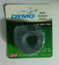DYMO Embossing Labels Black 3/8" x 12'  ~ 2 Pack 99741