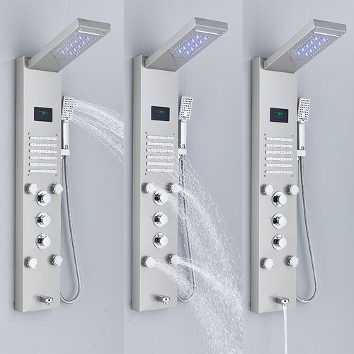 Duschpaneel Edelstahl LED Duschset Regendusche Duscharmatur Massage Duschsäule - Bild 124 von 200