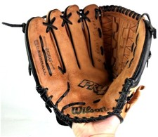 Wilson 12" LH Throw Baseball Glove AD502 P12 ecco Leather Pro 500 Dual Hinge Web