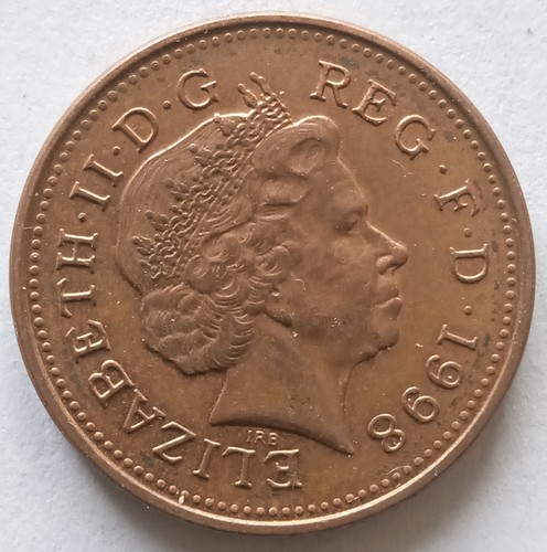 Copper plated steel penny United Kingdom 1998